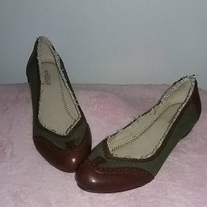 Seychelles canvas and leather flats